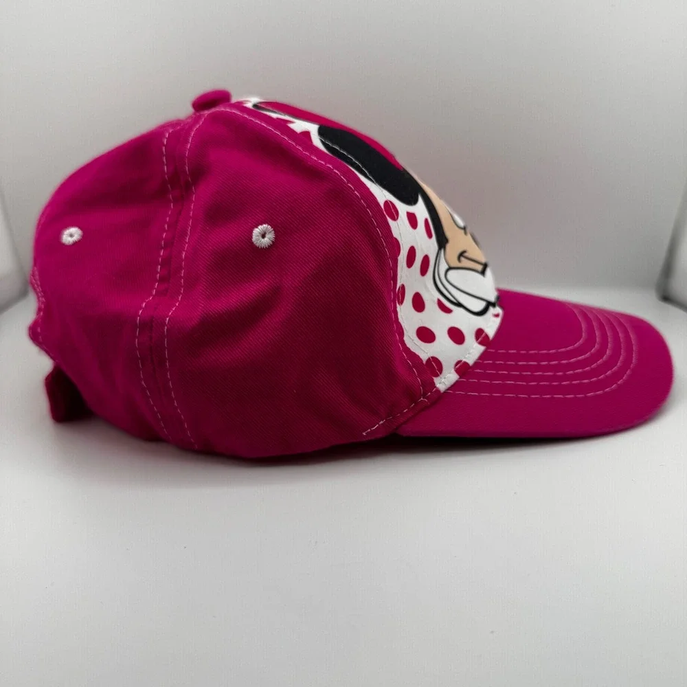 Disney Minnie Mouse Baseball Cap Kids OSFM Pink Polka Dot Good Adjustable Hat